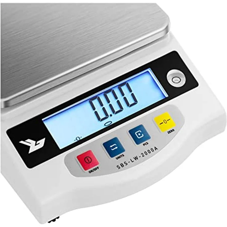 Steinberg Systems - SBS-LW-2000A - Präzisionswaage Feinwaage (2000 g / 0,01 g, 12 x 10 cm Stellfläche, LCD) silber – Bild 2