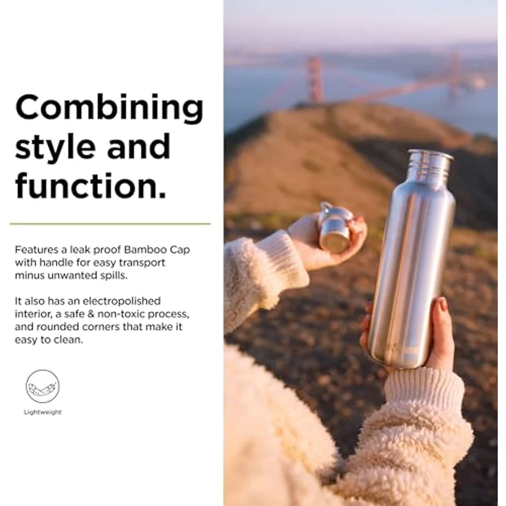 Klean Kanteen Reflect - 800ml Edelstahlflasche mit Bamboo Cap 2.0 – Bild 4