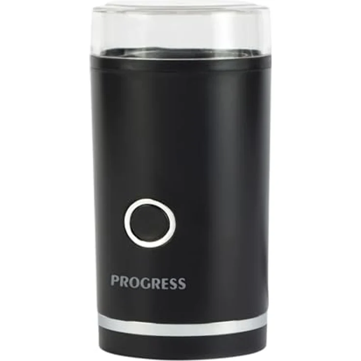 Progress EK6135PVDE Elektrische Kaffee- und Gewürzmühle – Transparenter Deckel, Edelstahlklinge, One-Touch-Bedienung, 70 g Fassungsvermögen, 180W – Bild 1