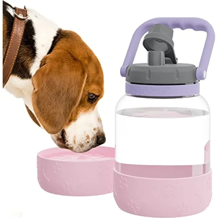 Asobu The Barkley Dog Bowl - Tritanflasche 1 Liter mit Hundenapf pink