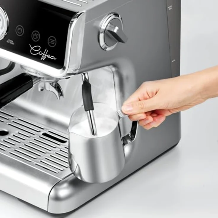Polti COFFEA G50S Siebträgermaschine mit Mahlwerk, Espressomaschine mit 30 Mahlgraden, Touchpanel und Dampflanze – Bild 5
