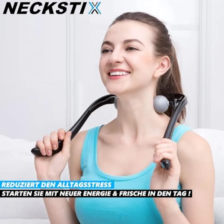 MAVURA NECKSTIX Nacken-Massagegerät, Schwarz, Massage Gerät gegen Nackenverspannungen - Leicht, ergonomisch und hocheffektiv – Bild 3