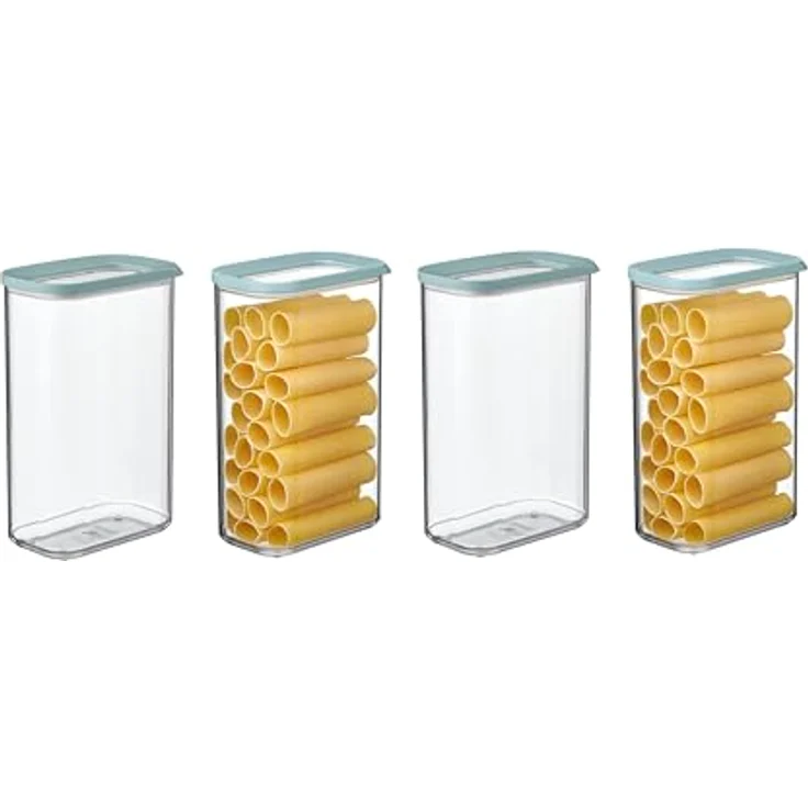 Mepal 4-teiliges Set Vorratsdosen mit Deckel, luftdicht und rechteckig, 4 x 2000 ml, Kunststoff, Nordic Green – Bild 1
