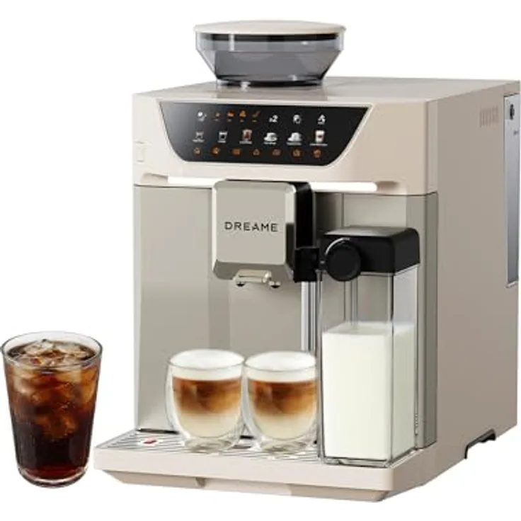 Dreame Ecceluxe™ Master FCM60, Espressomaschine mit intelligenter Mahlwerk, 19 Bar Druck, 6 Getränkeoptionen, abnehmbare Brüheinheit, selbstreinigend, Cremefarbe