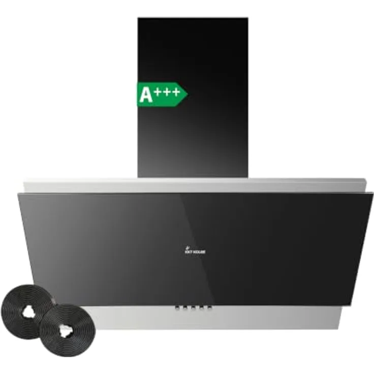 KKT KOLBE BEACH6005S Kopffreie Wandhaube 60 cm, Schwarz Weiß, Umluft/Abluft, 3 Leistungsstufen, LED-Beleuchtung, inkl. Kohlefilter