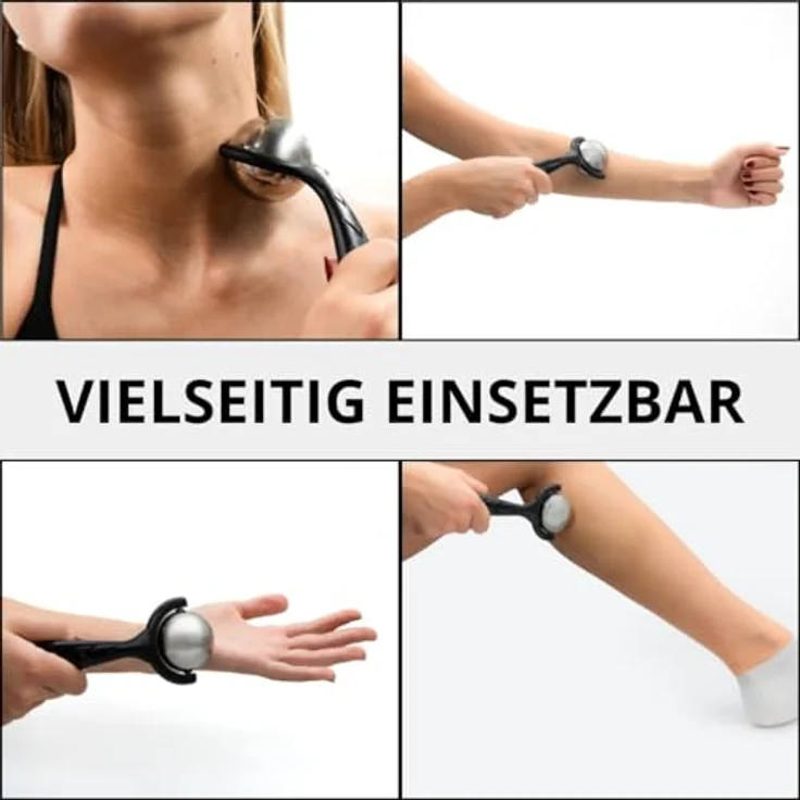 FEELVIT Massageroller mit Wärme-/Kältefunktion, entspannende Therapie, Griff, schwarz – Bild 2