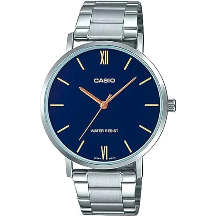Casio Mtpvt01d2b Watch, Silver grey / blue, One Size