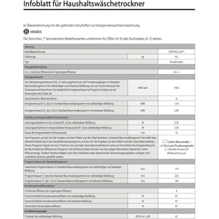 Samsung Wärmepumpentrockner DV90DG52A0ABEG, 9 kg, EEK: A+++, WiFi-SmartThings-App, Hygiene-Programm, Air Refresh, Knitterschutz, Schwarz – Bild 2