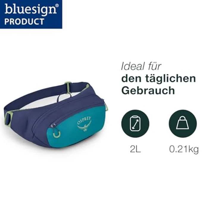 Osprey Daylite Waist Gürteltasche, praktische 45 cm fassende Hüfttasche aus 100% PET, rosa – Bild 2