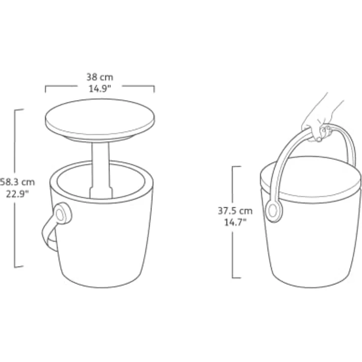 Keter Outdoor-Flaschenkühler Go Bar, 15 L stufenlos ausziehbare Tischplatte isoliertes Doppelwand-System, Graphit – Bild 7