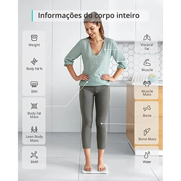 Eufy Smart Scale C1 Körperanalysewaage Wägebereich (max.)=150kg Weiß – Bild 6