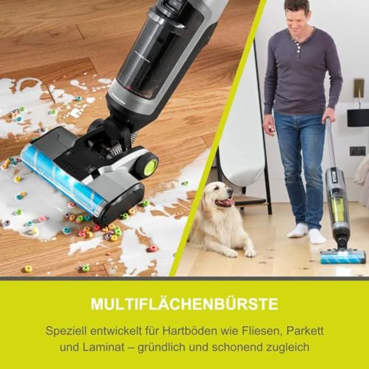 Ryobi 18 V ONE+ Brushless Multiflächenreiniger RHFC18BL-0 5133006325, 3-in-1 Staubsaugen, Wischen & Trocknen, Anthrazit – Bild 4