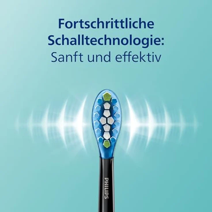 Philips Sonicare DiamondClean 9000 HX9914/54 Elektrische Zahnbürste Doppelpack - 2 Schallzahnbürsten mit 4 Putzprogrammen, Timer & Ladeglas, neue Generation, schwarz – Bild 6