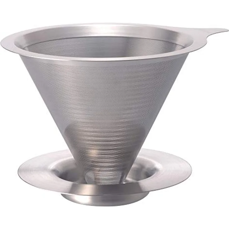 Hario V60 Porzellan Kaffeefilter, doppelter Mesh-Filter aus Edelstahl für perfekten Kaffeegenuss, Silber
