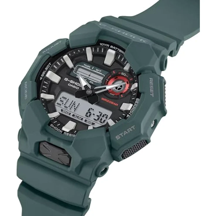 CASIO G-SHOCK Chronograph, Quarzuhr, digital, Herrenuhr, Resinband, 20 bar Wasserdichte, schwarz – Bild 2