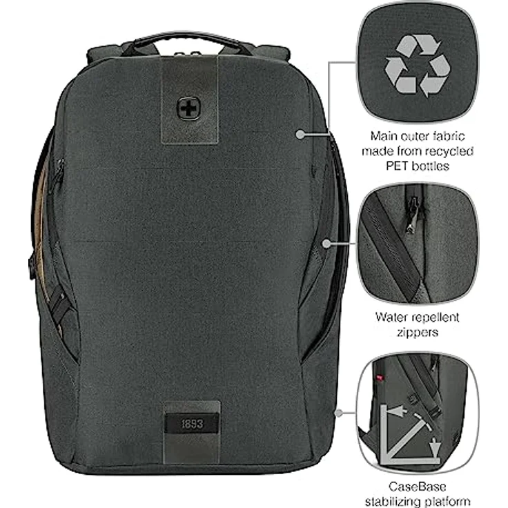 Wenger MX ECO Light Business-Rucksack mit 43 cm Laptopfach, polyester, grau, 31 cm x 18 cm x 43 cm – Bild 4