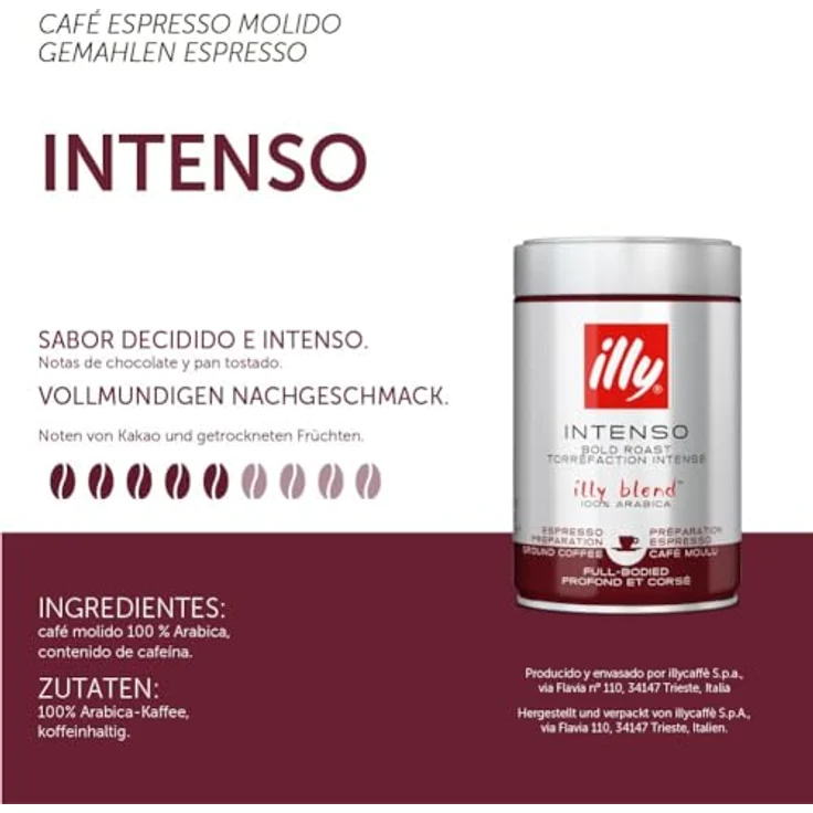 illy Kaffee, Gemahlener Espresso Intenso, intensive Röstung - 1 Dose zu 250 g – Bild 2