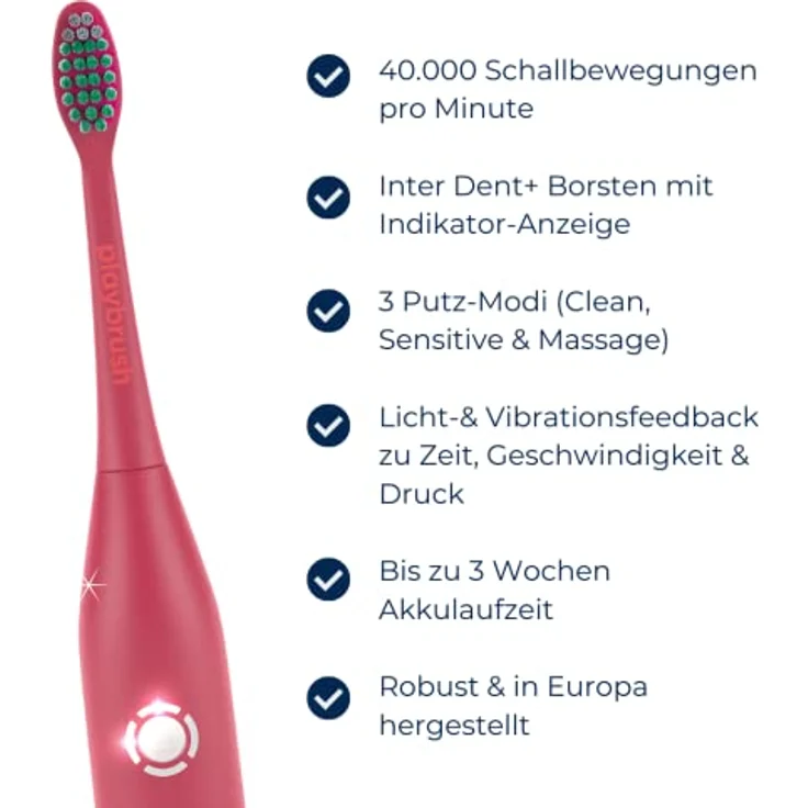 Playbrush Smart One coral, Schalltechnologie, 3 Reinigungsprogramme – Bild 2