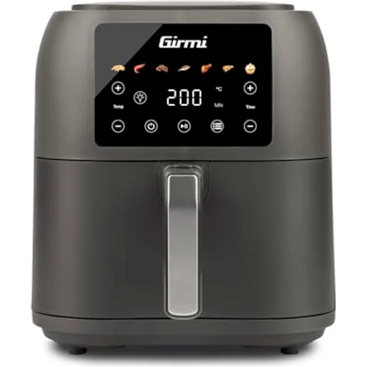 Girmi FG92 "Ecofrit Deep" Heißluftfritteuse, XXL Kapazität 8 Liter, 1700 W, BPA/PFOA-frei, Antihaftbehälter, Digitaldisplay mit 7 Programmen, Sicherheitstaste, Rezeptbuch inklusive – Bild 1