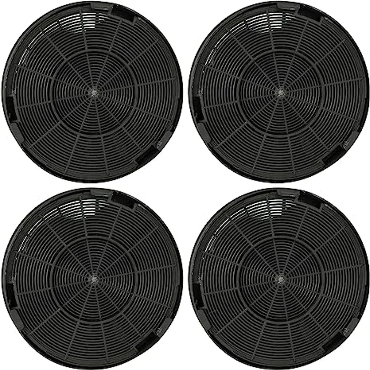 vhbw 4x Aktivkohlefilter kompatibel mit Franke Maris FMA 905 BK, Maris FMA 905 BK XS, Maris FMA 905 WH Dunstabzugshaube - 19,6 cm
