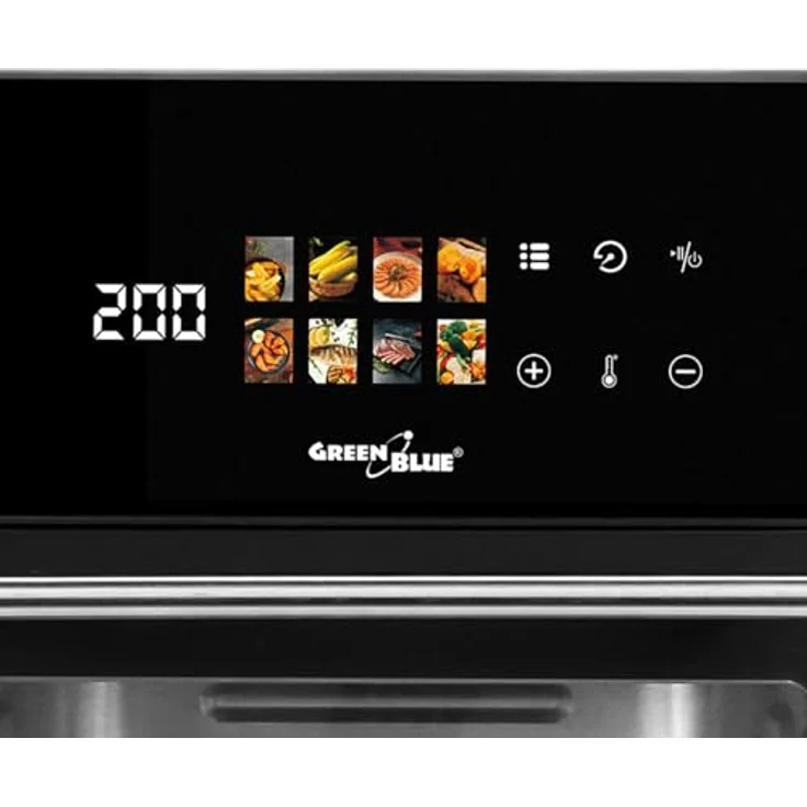 GreenBlue GB950 AIR FRYER, Heißluftfritteuse mit 1800 W, 10 l, 8 Programme, Schwarz, Zubehör inklusive – Bild 2