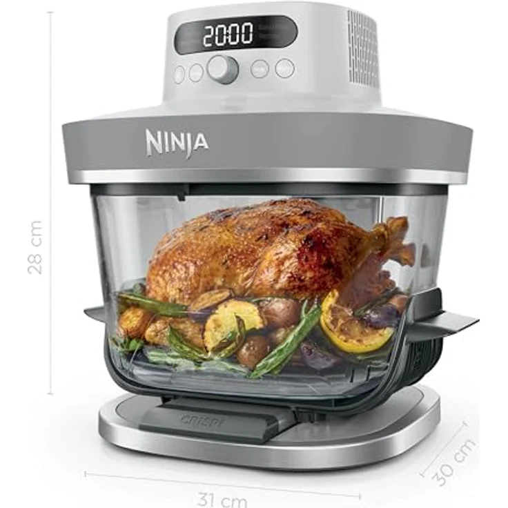 Ninja AS090EUWH Crispi Pro Heißluftfritteuse XL, 5,7L Glasbehälter, 5 Kochfunktionen, PFAS-frei, spülmaschinengeeignet – Bild 3
