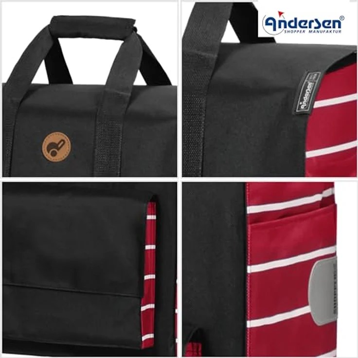 Andersen Einkaufstrolley - Treppenst. Royal Sh. Jella rot 51 L, Aluminium, klappbar, Räder abnehmbar – Bild 5