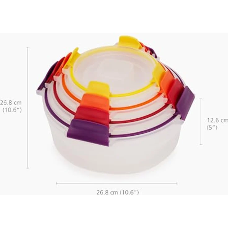 Joseph Joseph Nest Lock 8-tlg. Frischhaltedosen-Set, luftdicht und auslaufsicher, rund und rechteckig, BPA-frei, platzsparendes Design – Bild 5