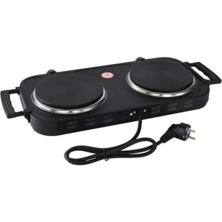 DESKI Doppelkochplatte elektrisch 2000 W schwarz Herdplatten Ø 15,5 cm – Bild 4
