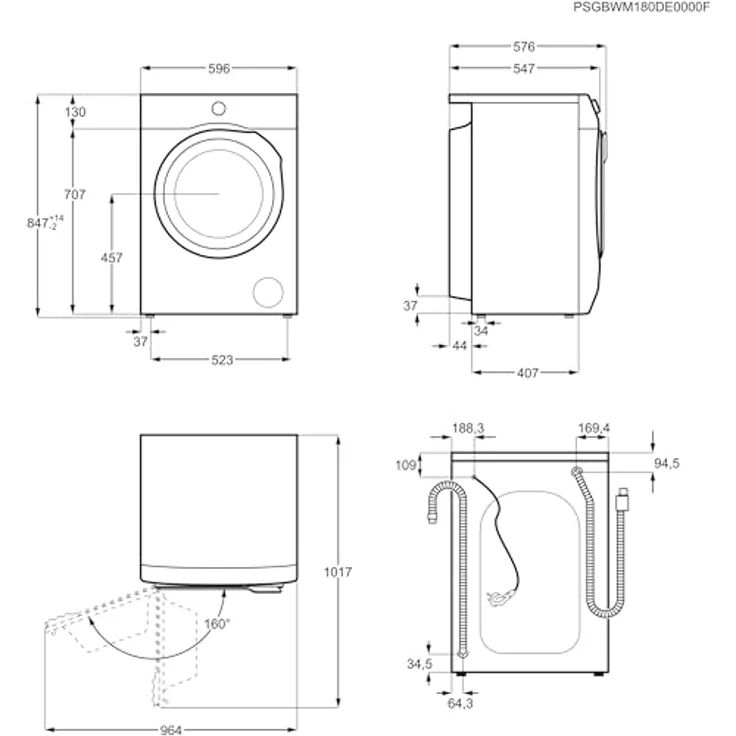 AEG L6FBA51480, Frontlader-Waschmaschine, A, Fassungsvermögen 8 kg, Standgerät, Breite 60 cm – Bild 12