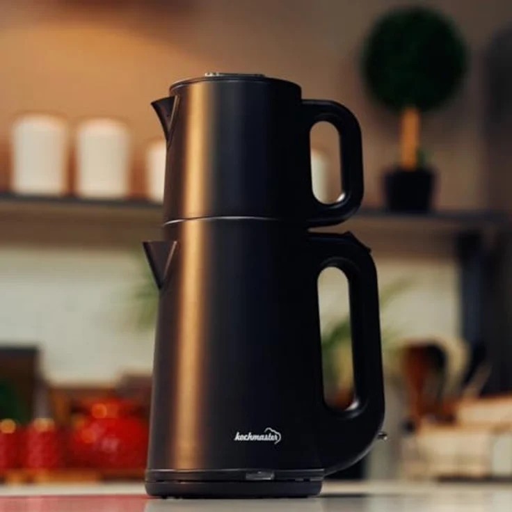 kochmaster Dem Söleni Teemaschine PA 10128, Edelstahl Teekocher mit 2,0 L Wasserkocher und Warmhaltefunktion, 1800 W – Bild 1