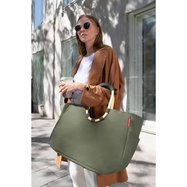 reisenthel Loopshopper L, Einkaufstasche mit großem Hauptfach und gepolsterten Tragegriffen aus Aluminium, 46 cm, Grün, nachhaltig aus recyceltem Material – Bild 9