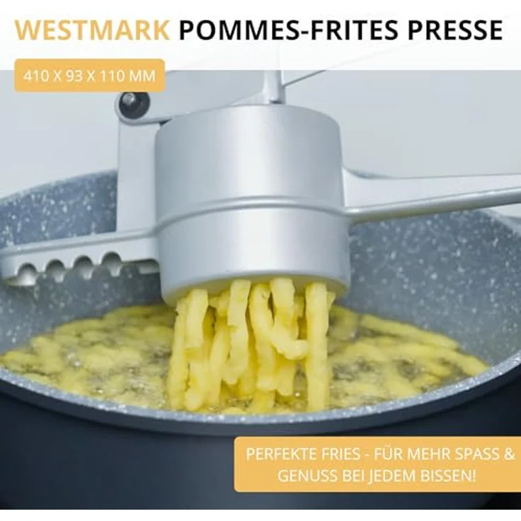 Westmark Pommespresse – Churropresse, Aluminium, für Kartoffel, Churros & Pommes, Silber, 41 cm – Bild 2