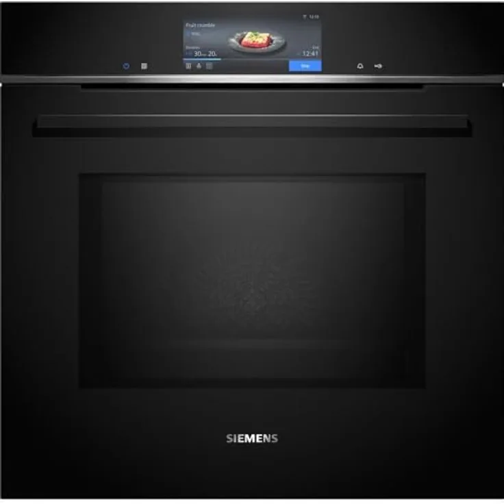 Siemens iQ700 HM778GMB1 Einbaubackofen groß mit Mikrowellenfunktion, 60 cm, schwarz, 67 L, TFT Touchdisplay, AutoClean