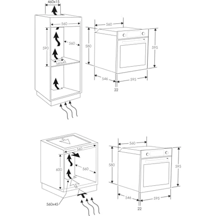 Candy FMBC 896S Einbaubackofen mit Heißluft 70 L Pyrolyse Selbstreinigung mit Aquactiva Versenkbare Knebel Display mit Touch-Bedienung Timer Uhr 9 Programme Schwarz – Bild 5