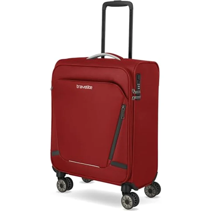 Travelite Handgepäck Koffer Jetpack Rot, 4 Rollen, integriertes Zahlenschloss, 55x40x20 cm, 37 l, 1,9 kg – Bild 1