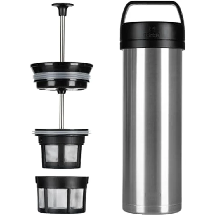 ESPRO Edelstahl Reise-French Press Ultralight, Mini Coffee Maker mit Thermo-Funktion, Kaffee, to go, 475ml, 18-8 – Bild 2