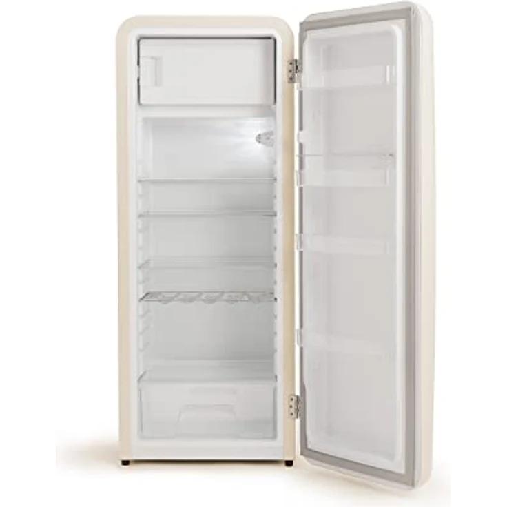 CREATE Retro Fridge 150, Kühlschrank mit Gefrierfach 281L in Cremeweiß, 3 Ablagen, niedriger Energieverbrauch, 150cm, Temperaturregelung – Bild 2
