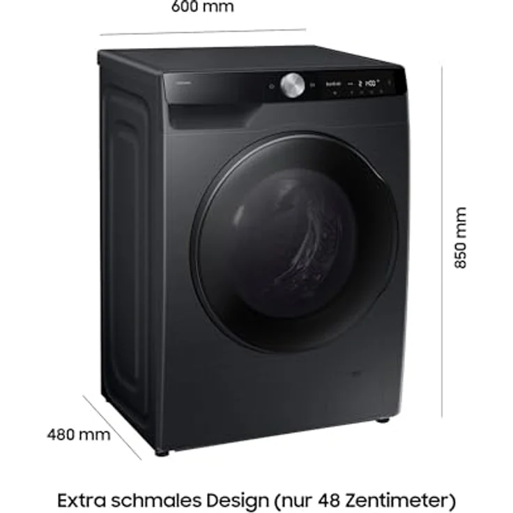 Samsung Waschtrockner WD6100D SLIM WD90DG6G94BB, 9 kg Waschen, 5 kg Trocknen, 1400 U/min, Platzsparendes Design mit Vollwasserschutz – Bild 2