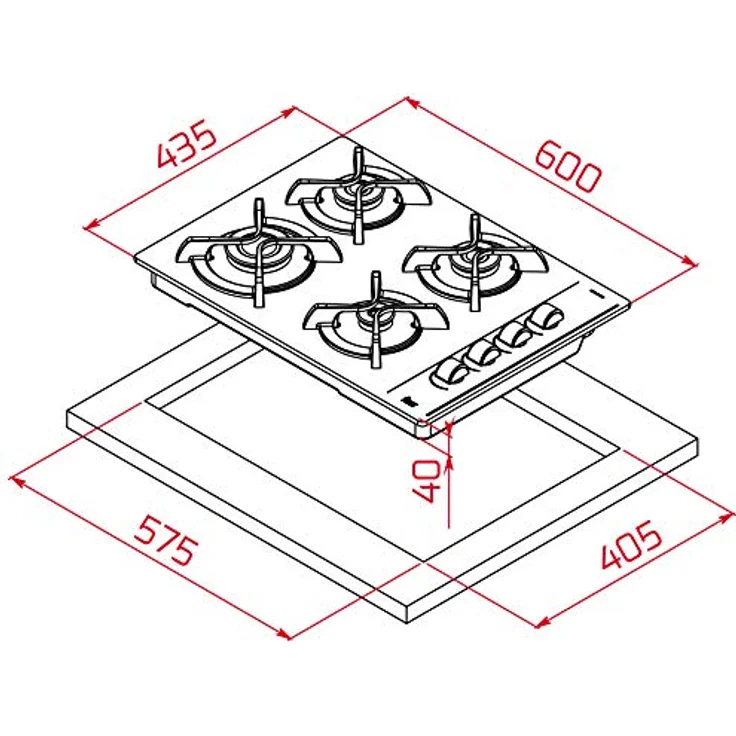 Teka Gasplatte GBC64003KBB 60 cm – Bild 6