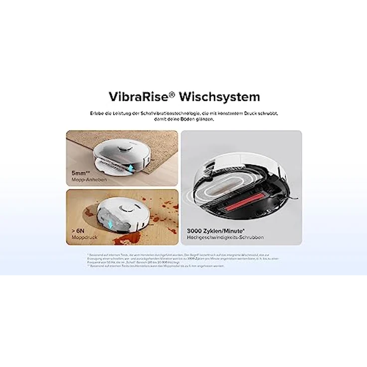 roborock S7 Max Ultra Saug- & Wischroboter mit All-in-One Station (Saugleistung 5500Pa, 180min Akkulaufzeit, 350ml Staub-/ 200ml Wassertank, Ultraschall-Wischfunktion, App-/Sprachsteuerung) Weiß – Bild 3
