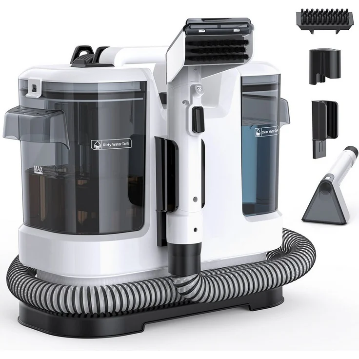 lubluelu Teppichreinigungsgerät V6-3, Tragbarer Polsterreiniger mit 13500Pa Saugkraft, Dual Tank 3in1, 450 W, Heißwasserreinigung