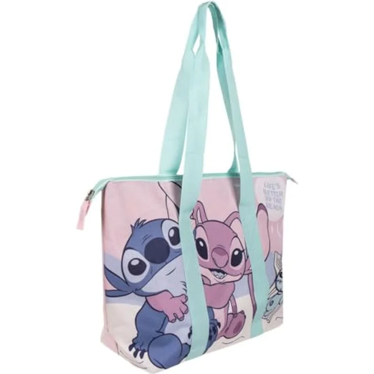 Cerda Disney Stitch Shopper, große Polyester-Tasche für Strand & Freizeit, 48 x 34 x 10 cm – Bild 1