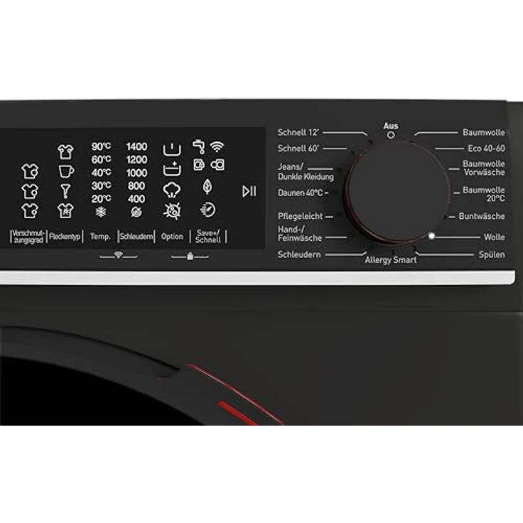 SHARP ES-MNFL814CMA-DE Waschmaschine Frontlader, 8 kg, A, 1400 U/min, Inverter Motor, AquaStop, Dampffunktion, MicroFiber-Filter, LED Touch Display – Mattschwarz – Bild 2