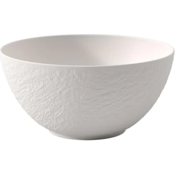Villeroy & Boch Manufacture Rock blanc, Salatschüssel aus Porzellan mit Schieferoptik, spülmaschinenfest und mikrowellensicher, 1-tlg – Bild 1