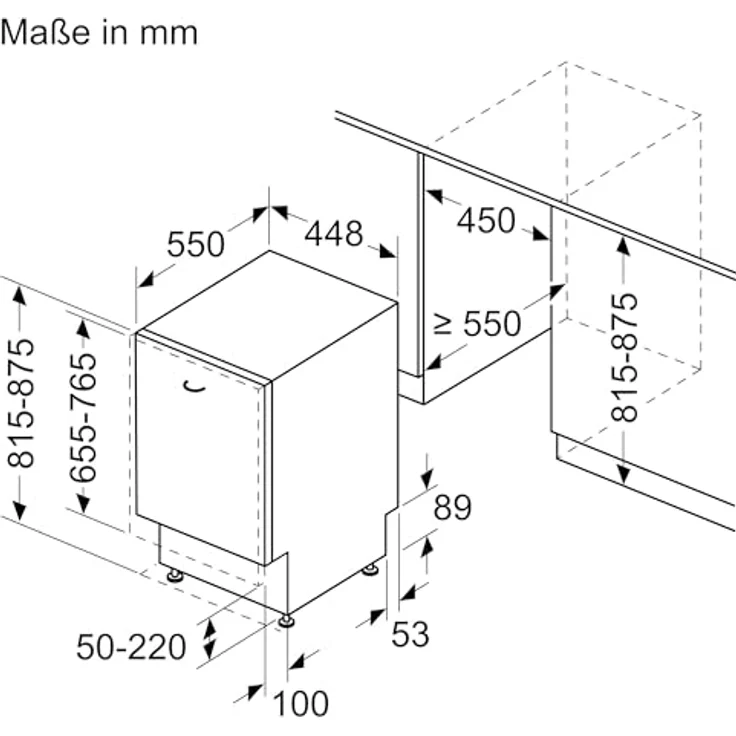 Siemens iQ300, Vollintegrierter Geschirrspüler, 45 cm, varioScharnier für besondere Einbausituationen, SR93EX24LE – Bild 5
