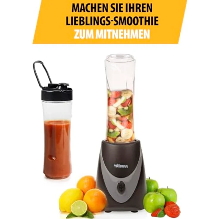 Tristar Smoothie Maker - Mixer für unterwegs mit Glasbecher 500ml und Edelstahlklingen - BL-44485 – Bild 7