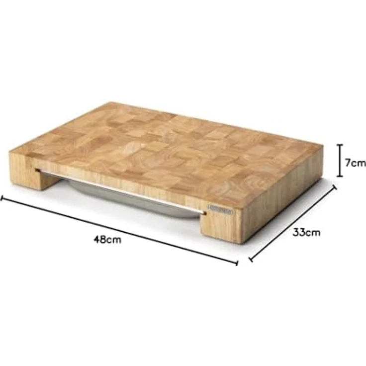 Continenta Schneidebrett mit Edelstahl-Schublade 4027 48 x 32,5 x 6 cm – Bild 6