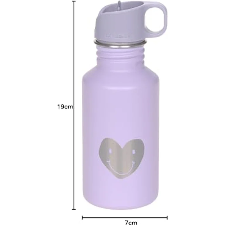 LÄSSIG Trinkflasche Little Gang Heart, lilac, bruchfest und auslaufsicher mit Sportverschluss – Bild 7