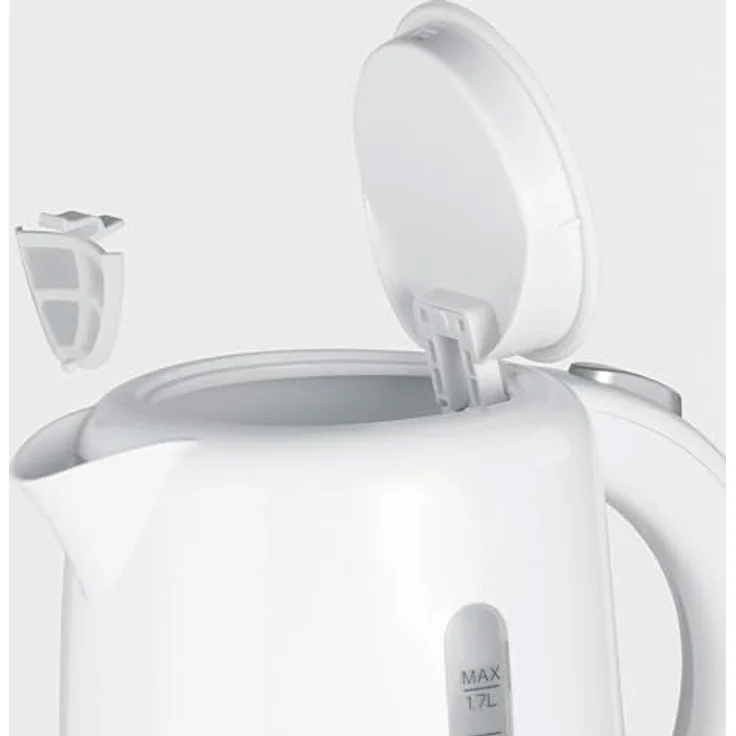 SEVERIN Wasserkocher, 1,7 L Kapazität, mit herausnehmbarem Kalkfilter, Wasserstandsanzeige, Ein-Aus-Taste & Kontrollleuchte, 2.200 W, weiß, KA 4325 – Bild 5